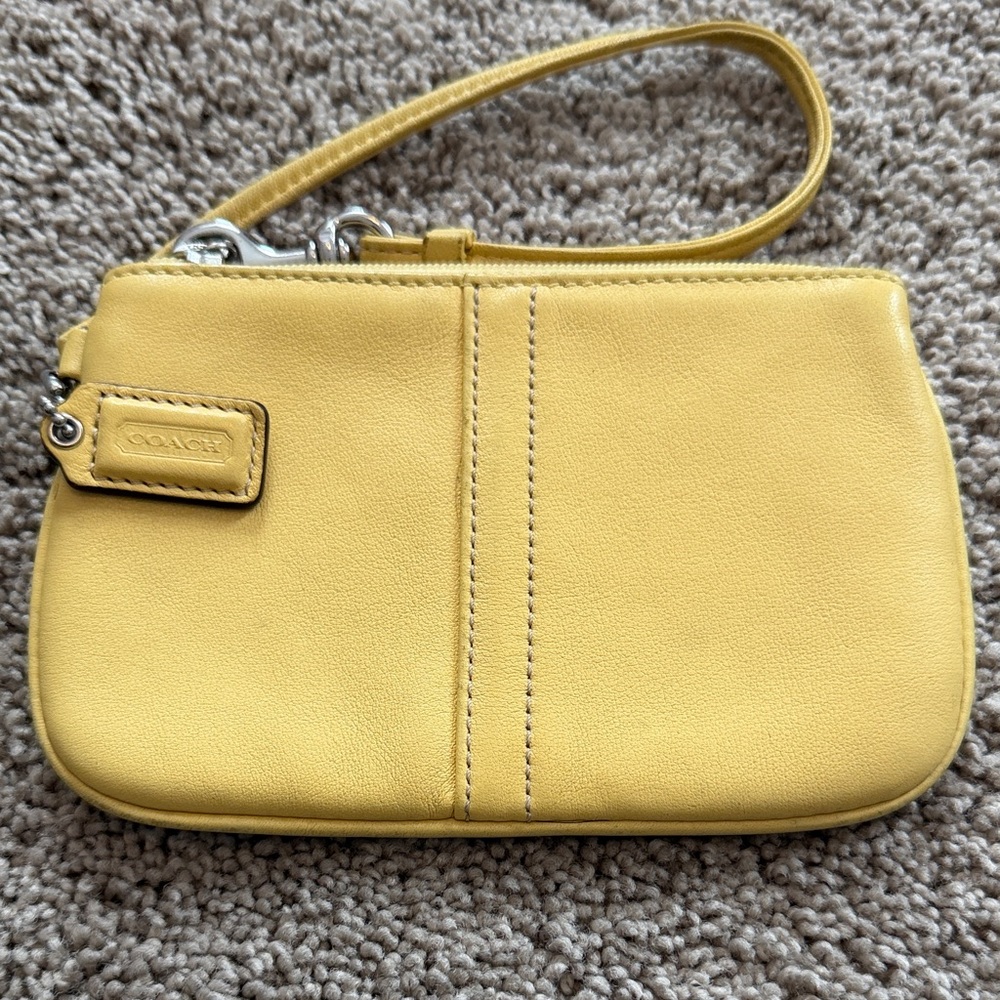 Coach Butter Yellow Wristlet
